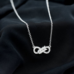 Certified Moissanite Infinity Necklace with Silver Chain