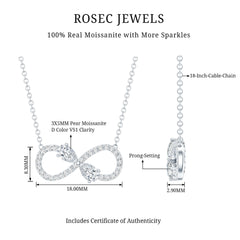 Certified Moissanite Forever Symbol Necklace for Women