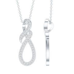 Certified Moissanite Infinity Pendant Necklace with Silver Chain