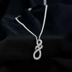 Certified Moissanite Infinity Pendant Necklace with Silver Chain