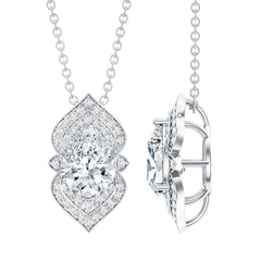 6X8 MM Pear Cut Moissanite Vintage Necklace