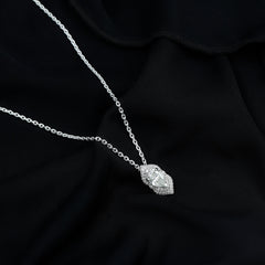6X8 MM Pear Cut Moissanite Vintage Necklace