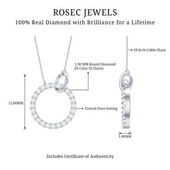 Natural Diamond Eternity Necklace for Women