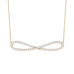 Diamond Sideway Infinity Pendant Necklace