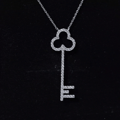 Certified Moissanite Key Pendant Necklace