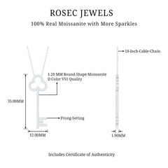 Certified Moissanite Key Pendant Necklace