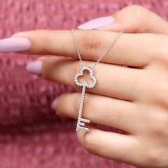 Certified Moissanite Key Pendant Necklace