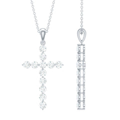 Certified Moissanite Cross Pendant Necklace