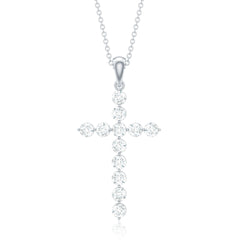 Certified Moissanite Cross Pendant Necklace