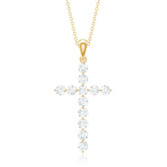 Certified Moissanite Cross Pendant Necklace