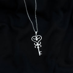 1/4 CT Vintage Zircon Key Pendant Necklace