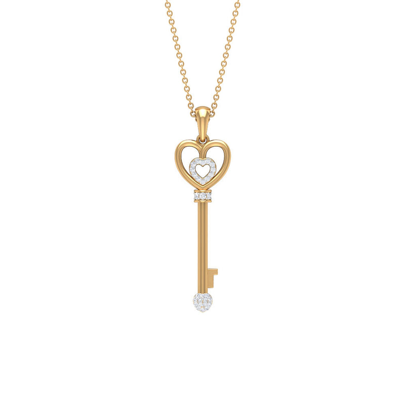 Vintage Style Diamond Key Necklace For Women
