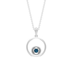 Real London Blue Topaz Open Circle Necklace with Certificate