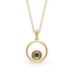 Real London Blue Topaz Open Circle Necklace with Certificate