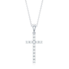 Natural Diamond Cross Pendant Necklace for Women