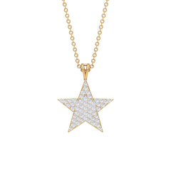 Diamond Star Pendant Necklace in Pave Setting