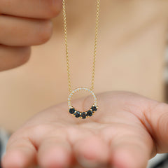 Natural London Blue Topaz and Diamond Eternity Necklace
