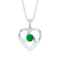 Natural Half Carat Emerald Heart Pendant Necklace for Women