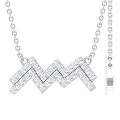 Certified Lab Grown Diamond Zodiac Aquarius Sign Necklace