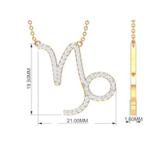 Pave Set Lab Grown Diamond Capricorn Zodiac Necklace