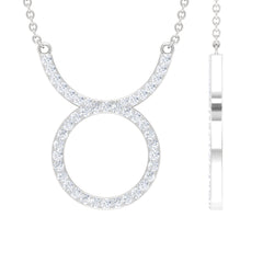Pave Set Lab Grown Diamond Taurus Zodiac Sign Necklace
