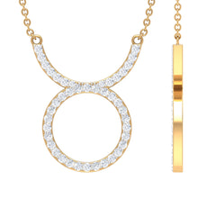 Pave Set Lab Grown Diamond Taurus Zodiac Sign Necklace