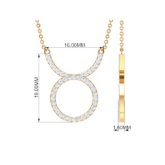 Pave Set Lab Grown Diamond Taurus Zodiac Sign Necklace