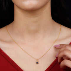 Genuine Round Cut Blue Sapphire Teardrop Pendant