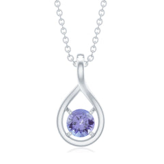 Certified 5 MM Round Tanzanite Teardrop Pendant