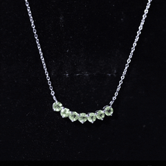 Seven Stone Peridot Bar Necklace
