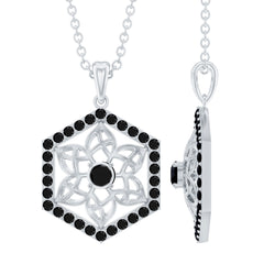 Certified Genuine Black Onyx Flower Necklace for Women
