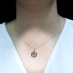 Certified Genuine Black Onyx Flower Necklace for Women