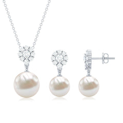 Genuine Freshwater Pearl Flower Jewelry Set for Brides