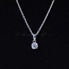Round Brilliant Cut 5 MM Lab Diamond Solitaire Necklace for Women