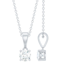 5mm Brilliant Cut Lab Grown Diamond Solitaire Necklace With Silver Chain