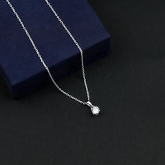 5mm Brilliant Cut Lab Grown Diamond Solitaire Necklace With Silver Chain