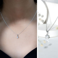 5mm Brilliant Cut Lab Grown Diamond Solitaire Necklace With Silver Chain