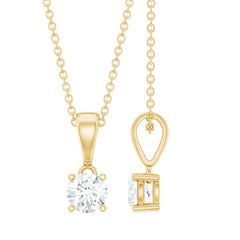 Round Brilliant Cut 5 MM Lab Diamond Solitaire Necklace for Women