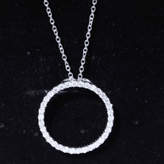 Lab Grown Diamond Eternity Necklace in Sterling Silver