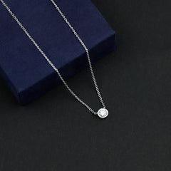 Half Carat Lab Grown Diamond Solitaire Necklace in Sterling Silver