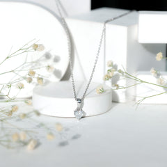 Certified Lab Grown Diamond 5 mm Heart Necklace With Silver Chain