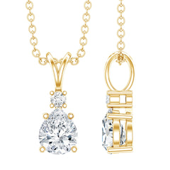 6X5 MM Lab Grown Diamond Teardrop Pendant Necklace