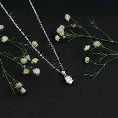 5X7 MM Lab Grown Diamond Solitaire Necklace with Chain