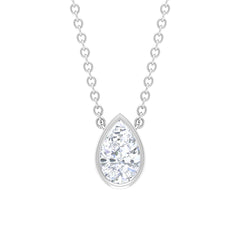 Pear Shape Real Diamond Solitaire Necklace