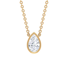 Pear Shape Real Diamond Solitaire Necklace