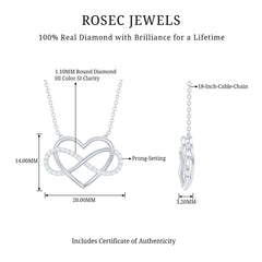 Certified Diamond Infinity Heart Necklace