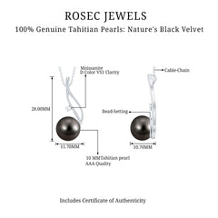 10MM Tahitian Pearl Drop Pendant with Hidden Bail