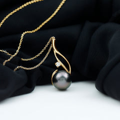 10MM Tahitian Pearl Drop Pendant with Hidden Bail