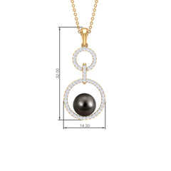 Tahitian Pearl and Diamond Eternity Dangle Pendant
