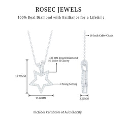 Natural Diamond Star Pendant For Women